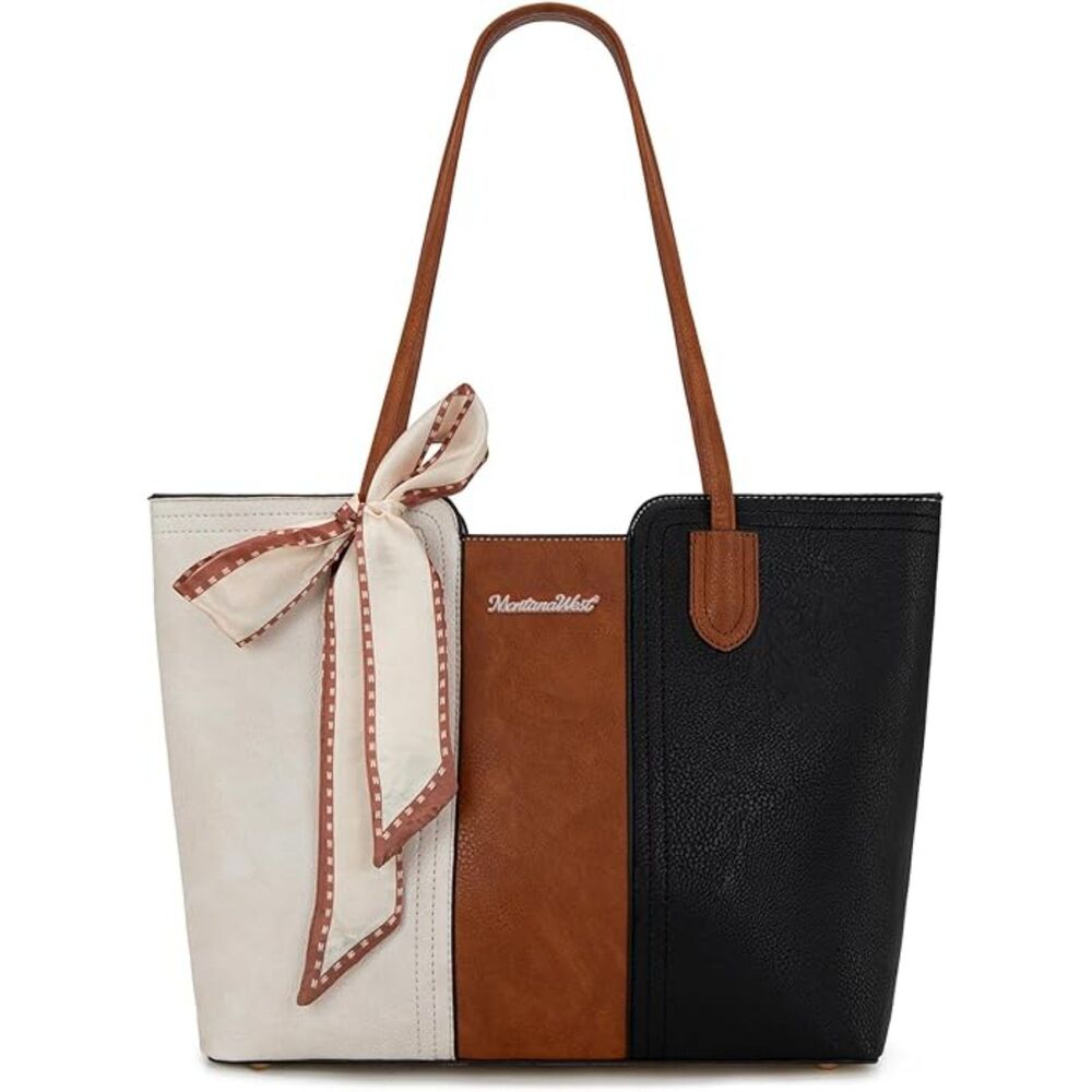 Women Three Chocolate B Imported Vegan Leather Top Handle Polyester Lining Bag